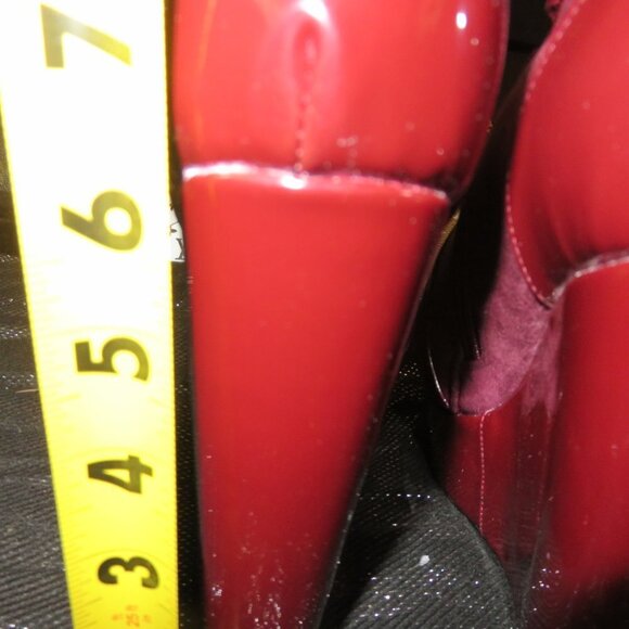 Dolls Kill Suede & Patent Leather Platform Boot Wedges Pink & Red NWT size 7 - Picture 5 of 14
